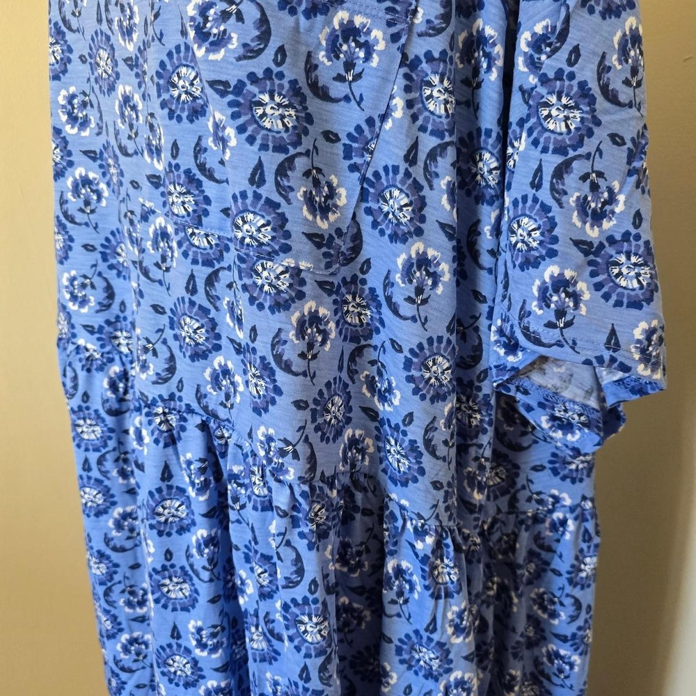 Woman Within blue floral midi dress size 5X 38/40 - Picture 3 of 4
